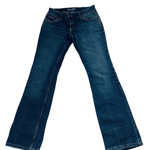 Wrangler Denim - Wrangler Jeans Women’s Size 5 X 34 Long Blue Boot Cut Low Rise Stretch Denim